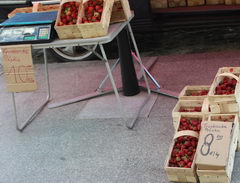 Street food in Poland in Warsaw, Strawberries