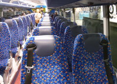 Междугородний транспорт Шотландии, Внутри автобуса из Англии в Шотлиндию