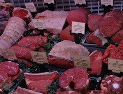 Prices in Scotland for food, Meat at the farmers market in Edinburgh