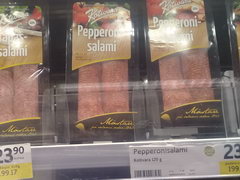 Grocery stores prices in Stockholm in Sweden, Salami
