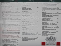 Цены в Стокгольме на еду, Итальянский ресторан, меню, паста и пицца