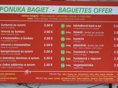 Food prices in Bratislava, Baguette cafe