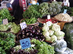 Thailand, fruits in Chiang Mai, Prices of different vegetables in  the market