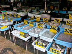 Thailand, fruits in Chiang Mai, Seafood in the market