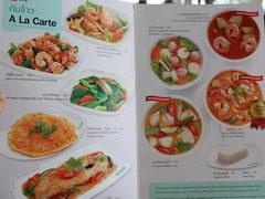 Hua Hin food prices, Thailand, Menu with seafood