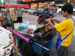 Street food in Pattaya in Thailand, Kebabs
