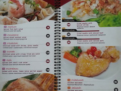 Food prices in Pattaya, dishes with seafood - resuaurant menu