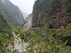 Attractions prices in Taiwan (Hualien, Taroko Gorge), The road along the gorge in the rock