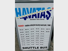 Транспорт Стамбула, Расписания автобусы из Кадикой до аэропорта Сабихи Гёкчен