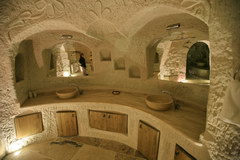 Rock hotels in Goreme in Turkey, Washbasins