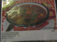 prices in Budapest in restaurants, Soup goulash