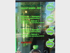 Prices for services in Budapest, Prices in hairdressing salon