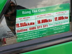 Vietnam, Dalat transport, Taxi fares in Dalat