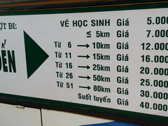 Vietnam, Dalat transport, Bus fares 