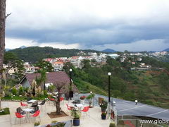 Vietnam, accomodation in Dalat, View from hotel window