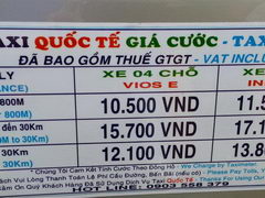 Вьетнам, транспорт в Нячанге, Цены на такси