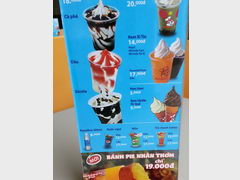 Vietnam, Nha Trang resarurants, Prices for ice cream