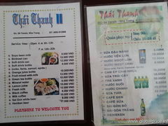 Vietnam, food prices in Nha Trang Nha Trang, Coffee, juice and beer menu