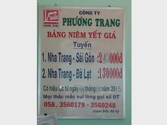 Vietnam, transportation in Nha Trang, Prices to Da Lat and Saigon (Ho Chi Minh)