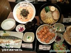 Еда в Японии в кафе, Стоимость ужина с мясом и рыбой
