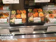 Ready food prices, sashimi at Tokyo supermarket